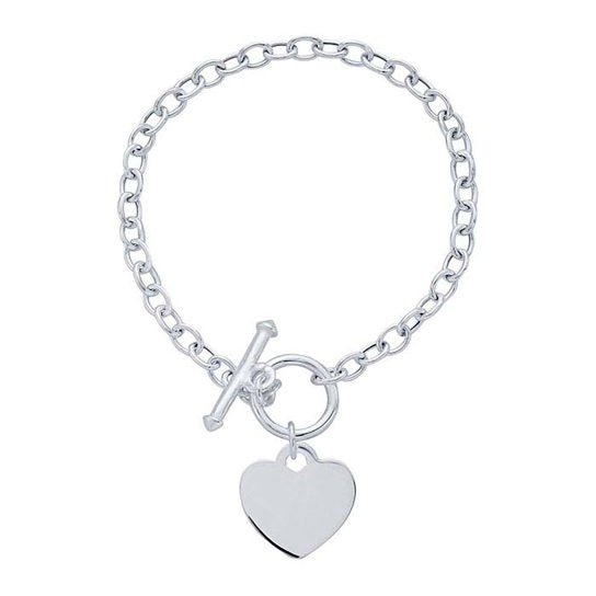 SS Heart Tag Cable Bracelet (4.5 MM)