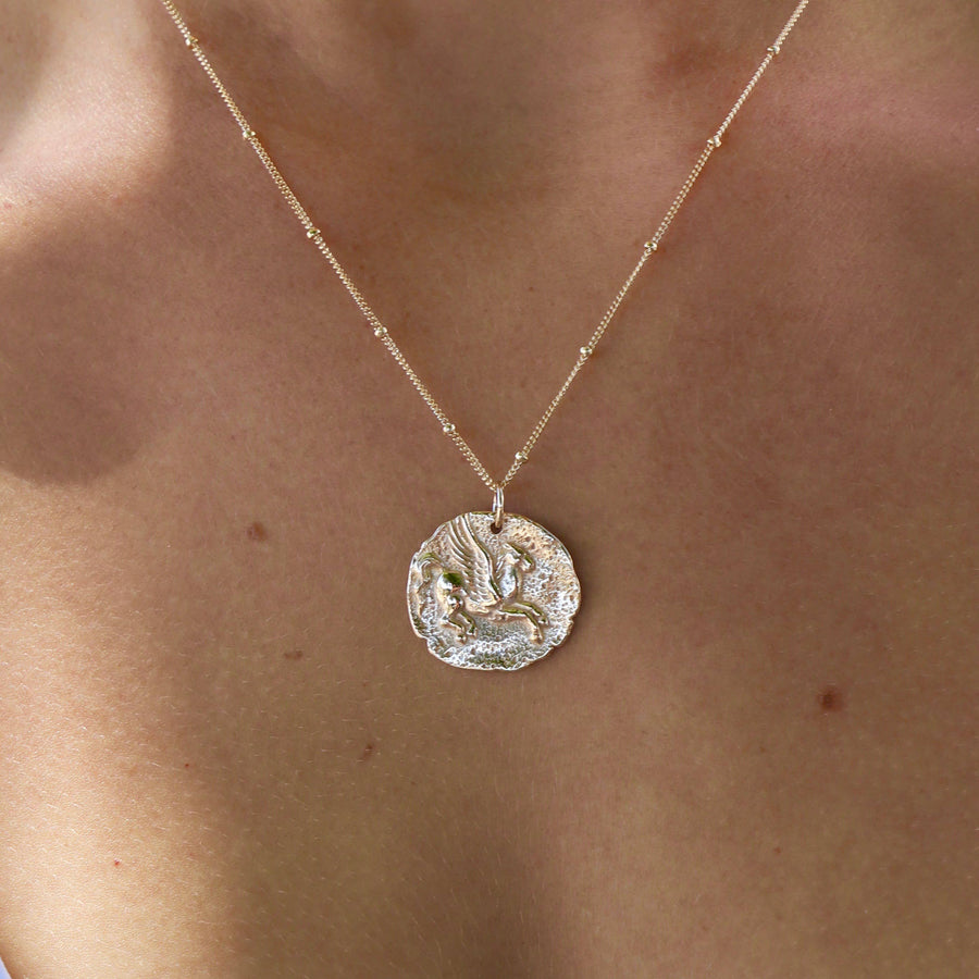 Ancient Pegasus Coin Necklace