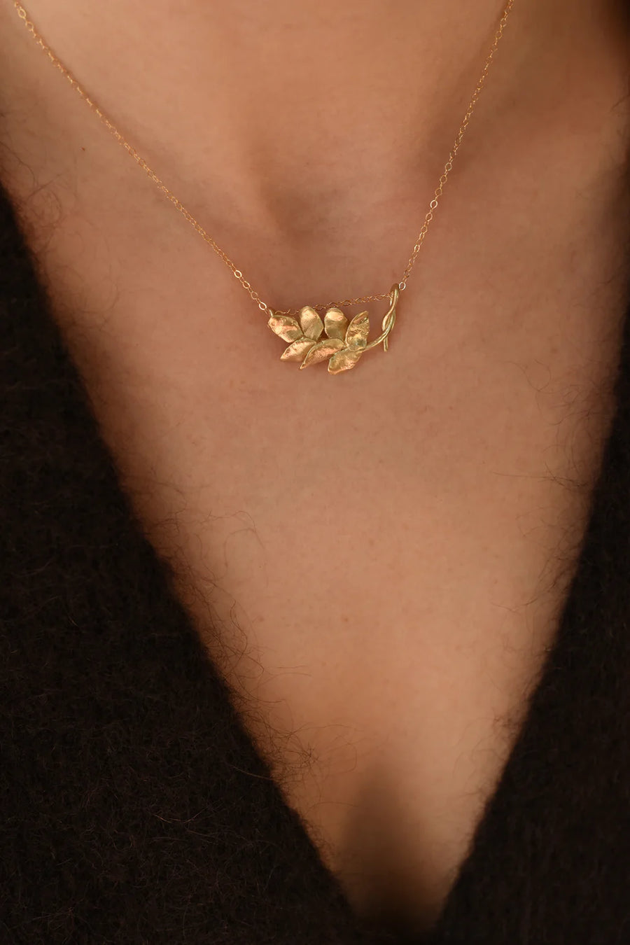 Leafy Brass Necklace