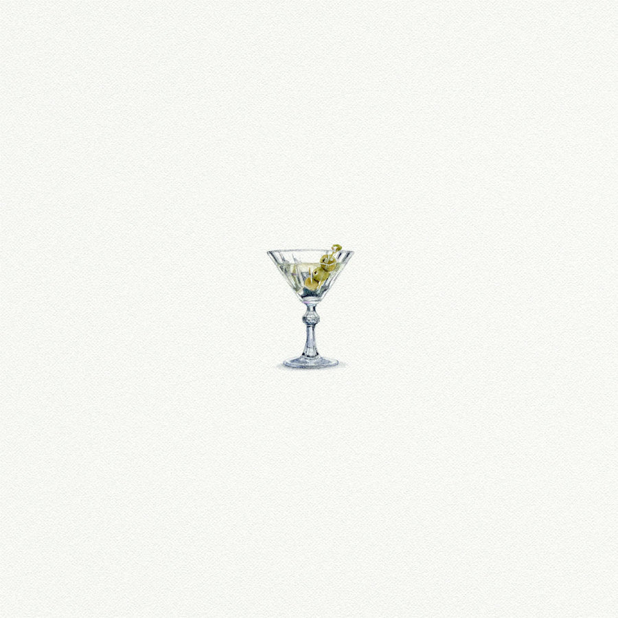 Martini Glass Miniature Watercolor Print