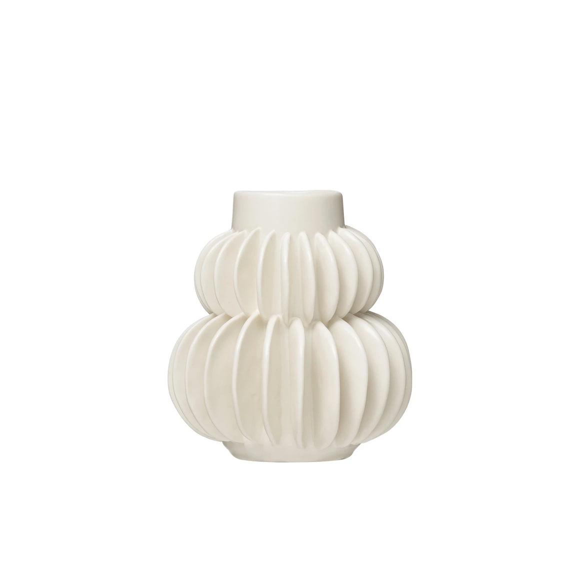 White Pleated Vase