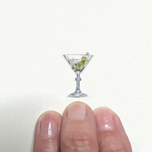 Martini Glass Miniature Watercolor Print