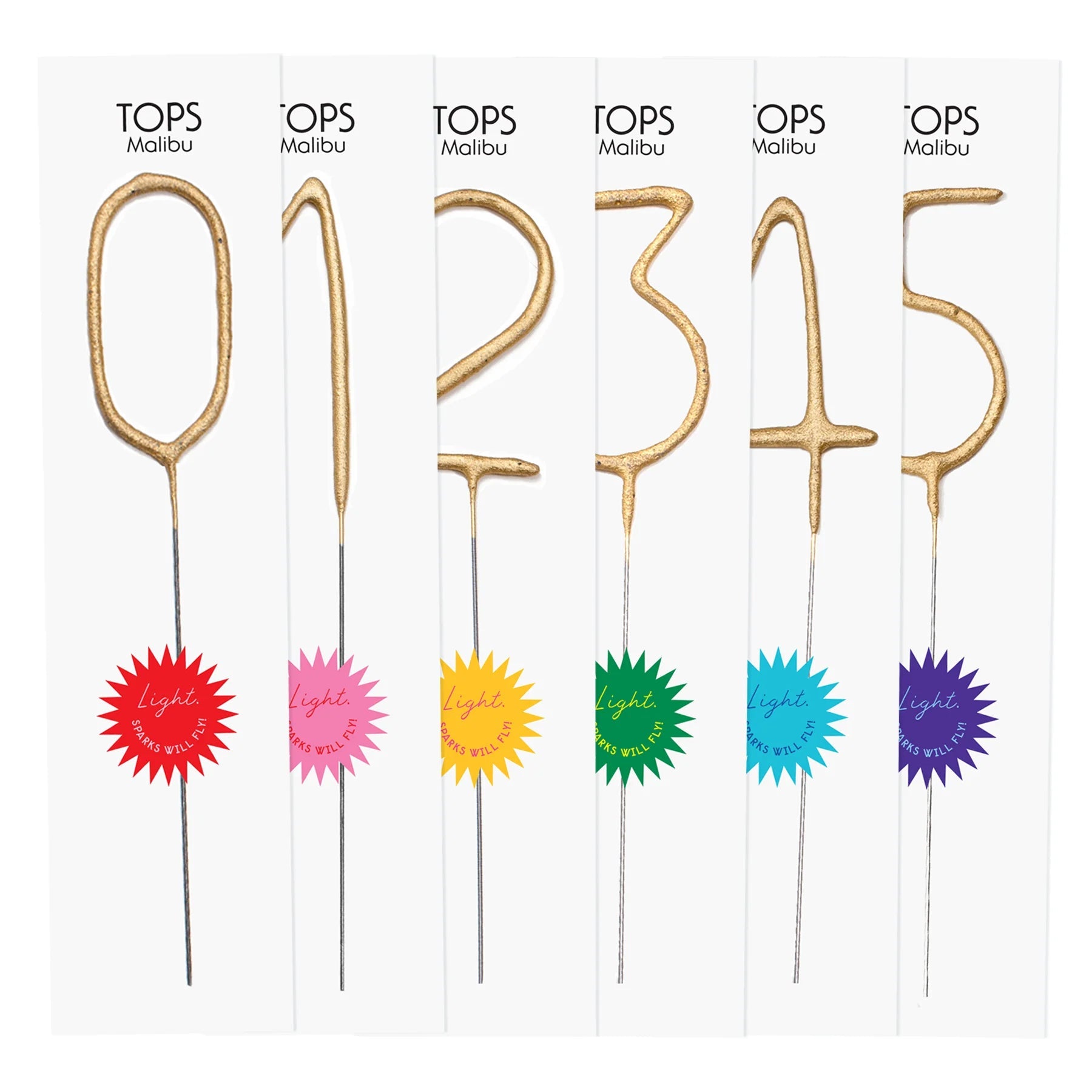 Big Golden Sparkler Wand Number - Box Turtle