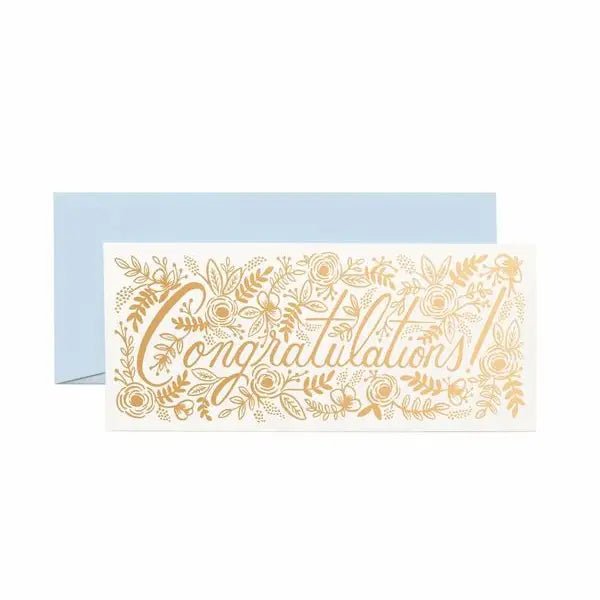 Champagne Floral Congrats Card - Box Turtle