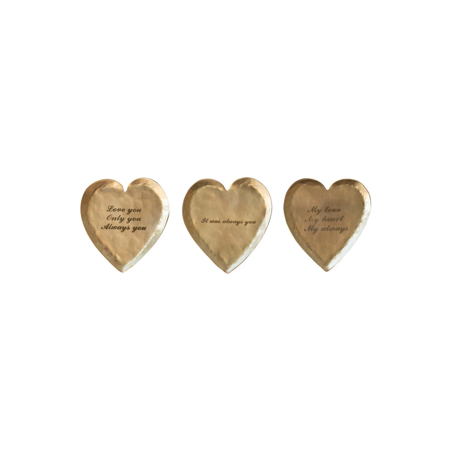 Brass Heart Quote Dish
