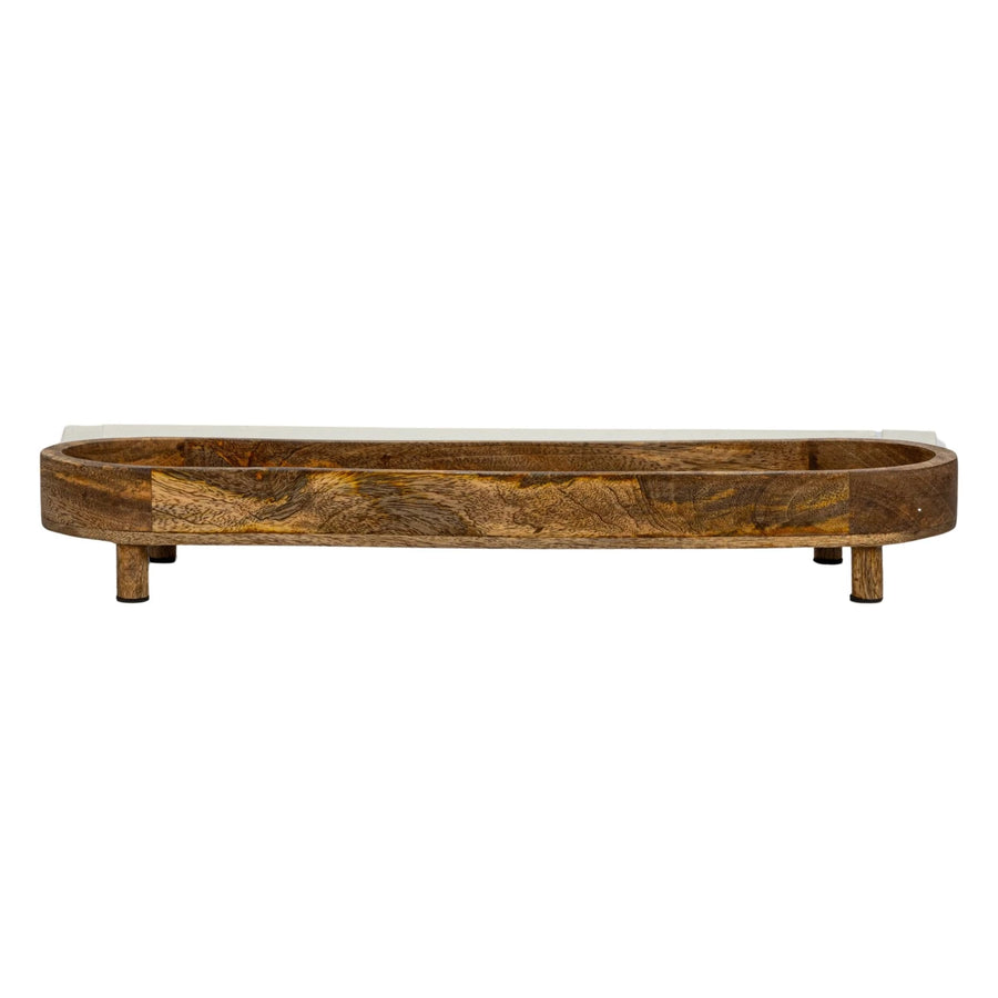 Footed Wood Tray