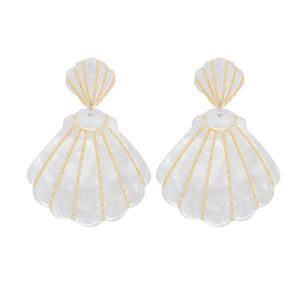 White Tortoise Shell Earrings