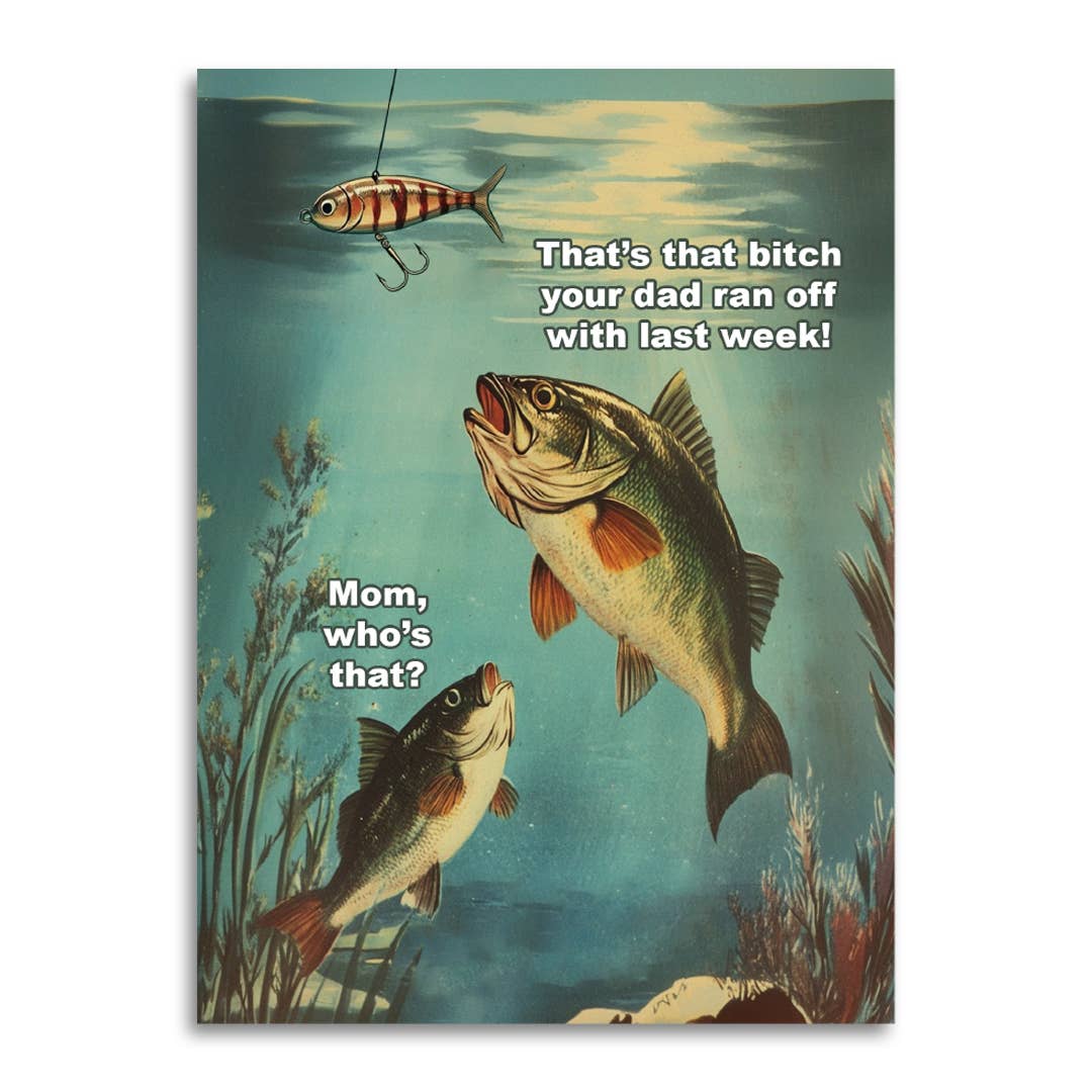 Mom Who's That? Funny Fishing Card - Box Turtle
