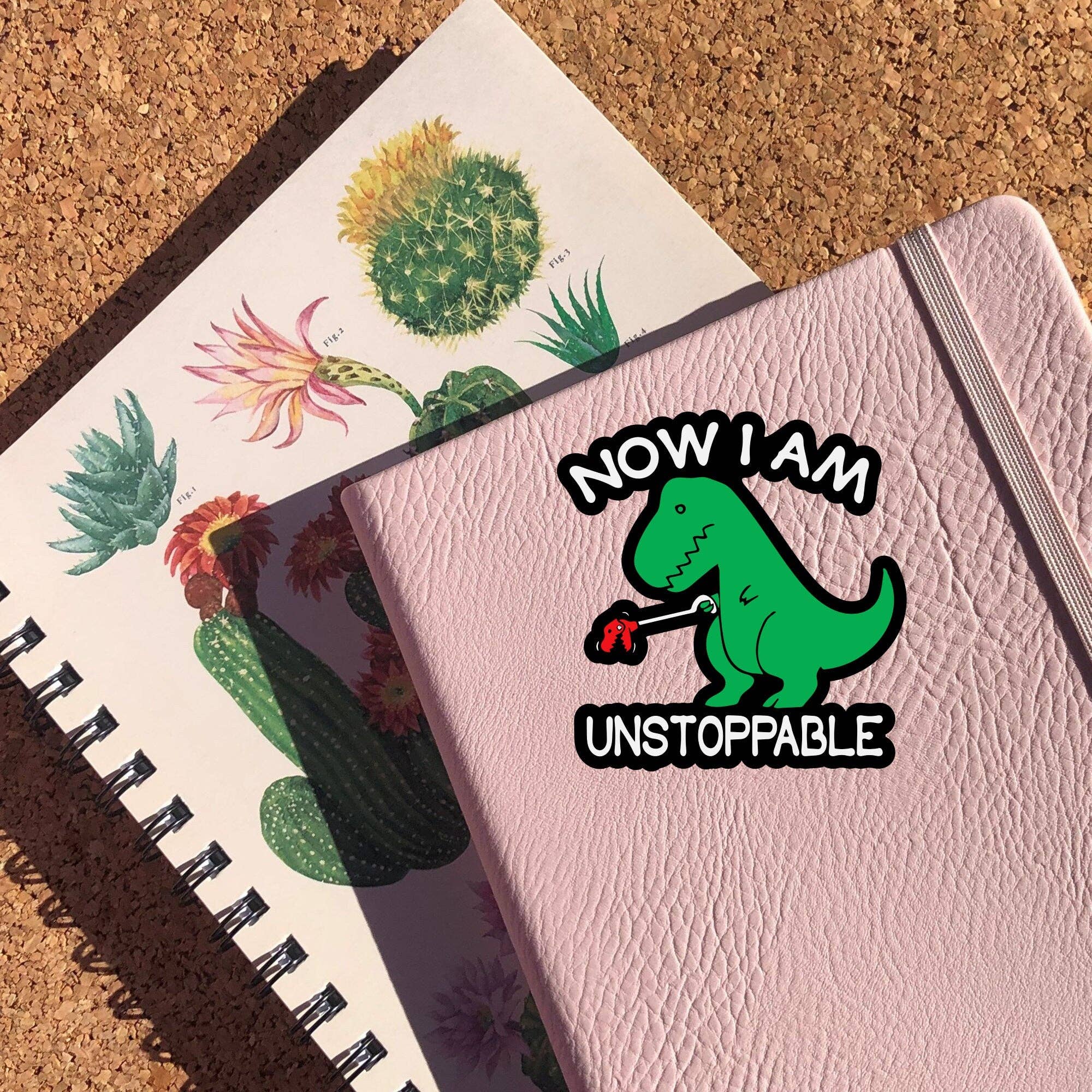 Now I Am Unstoppable Dinosaur Sticker - Box Turtle