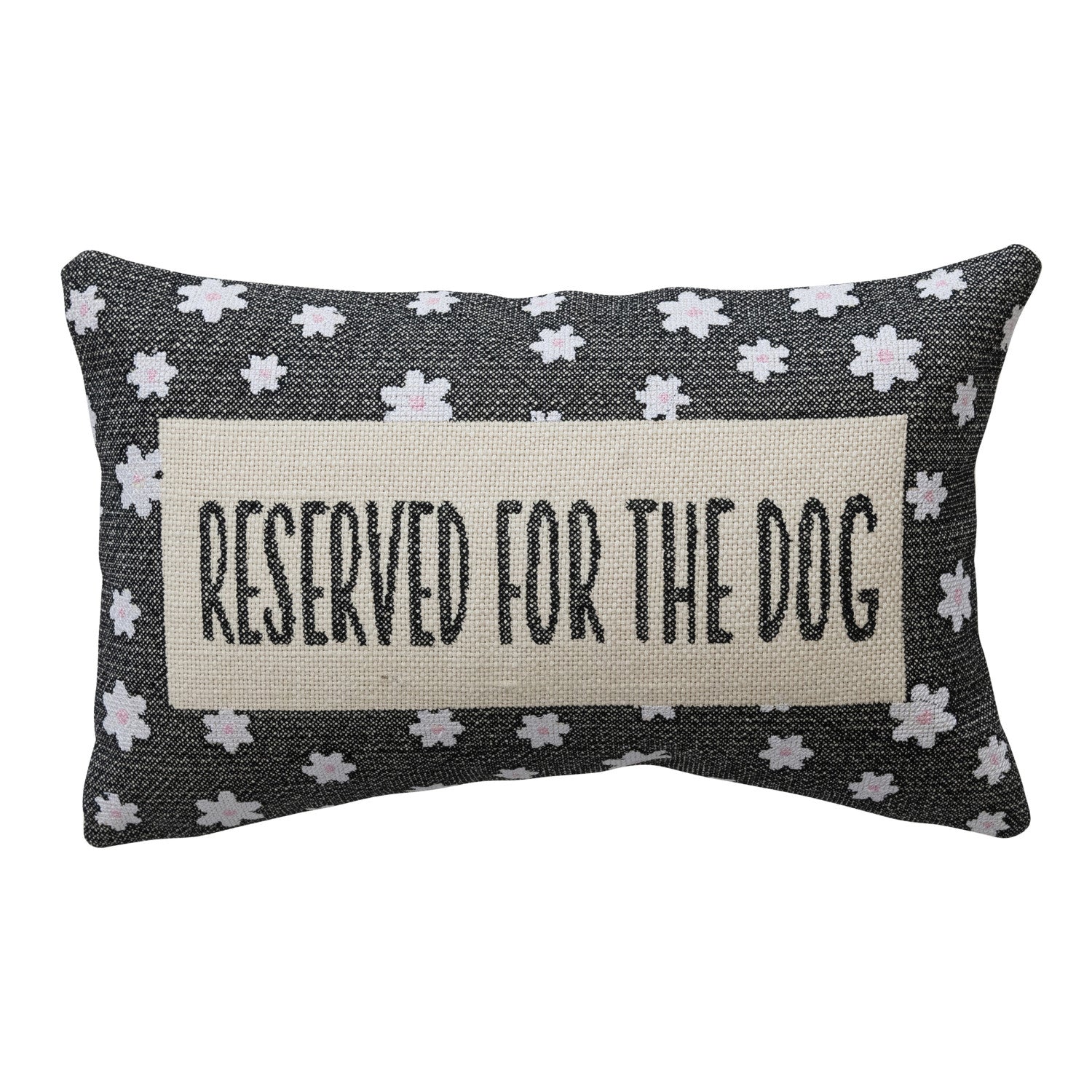 "Reserved For The Dog" Embroidered Pillow - Box Turtle