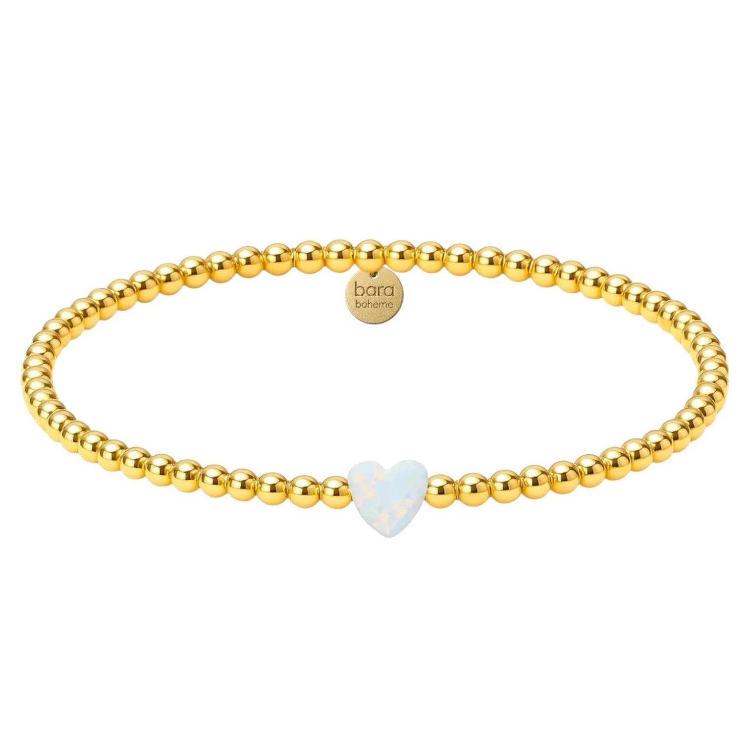 Box Turtle - Single Heart Beaded Opal Bracelet