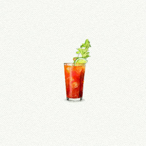 Bloody Mary Miniature Watercolor Print