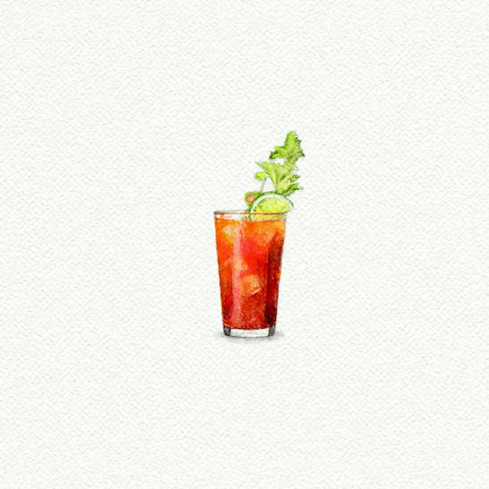 Bloody Mary Miniature Watercolor Print