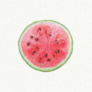 Watermelon Slice Miniature Watercolor Painting