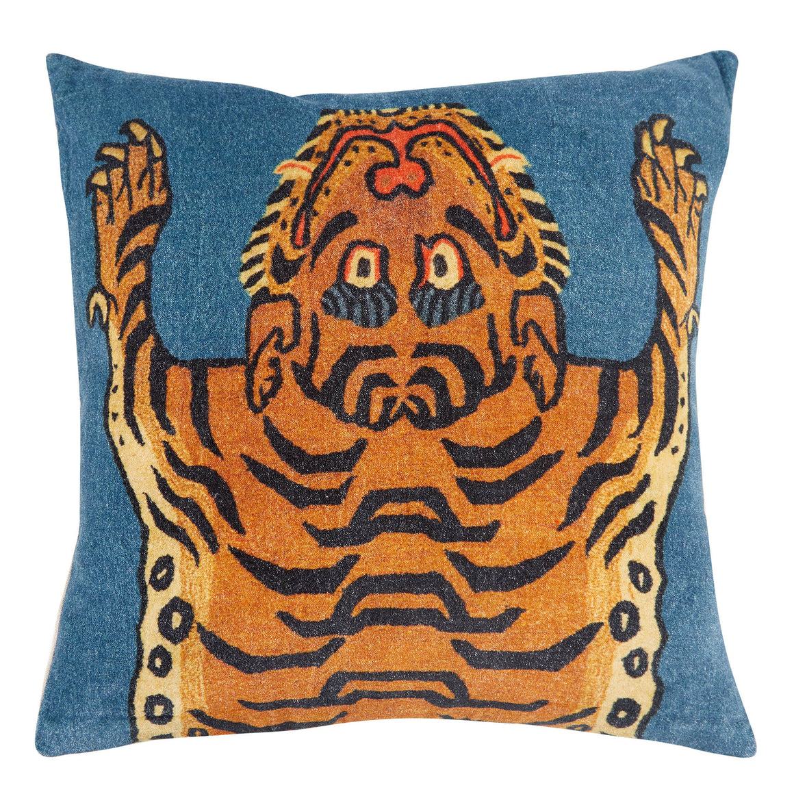 Blue Tibetan Tiger Cushion