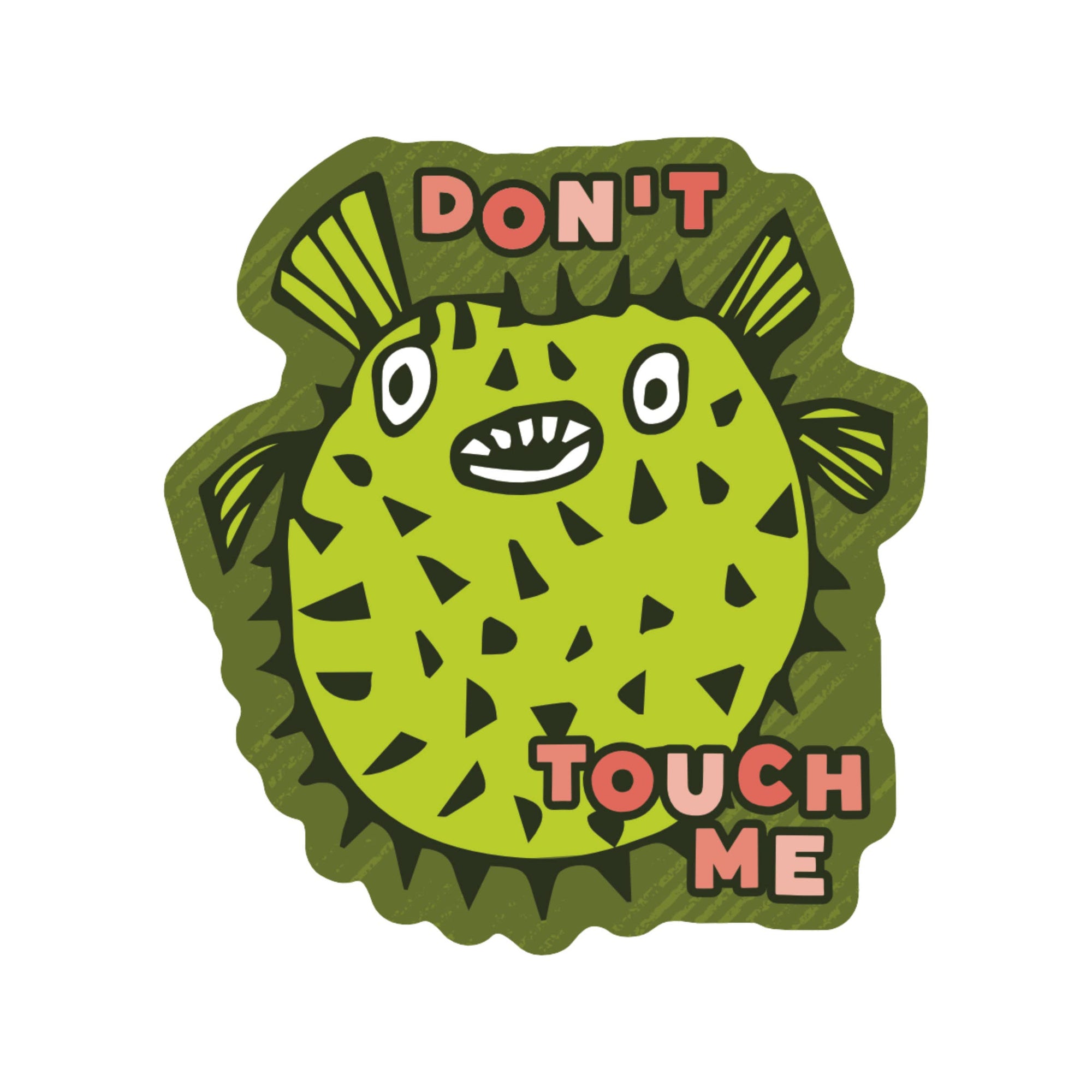 Don't Touch Me Puffer Fish Funny Vinyl Sticker