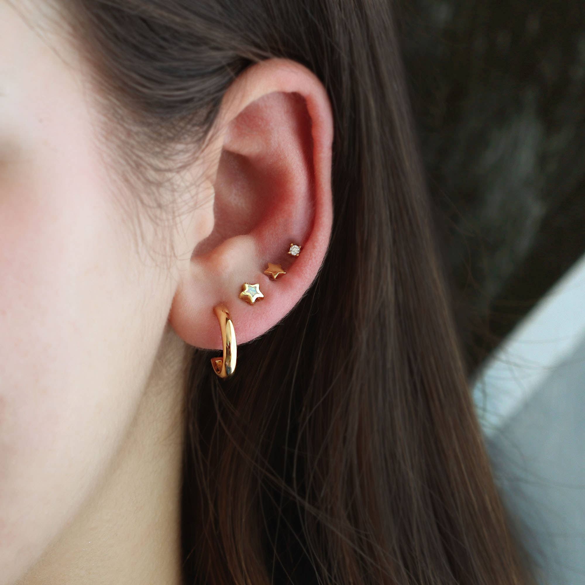Opal Star Stud Earrings