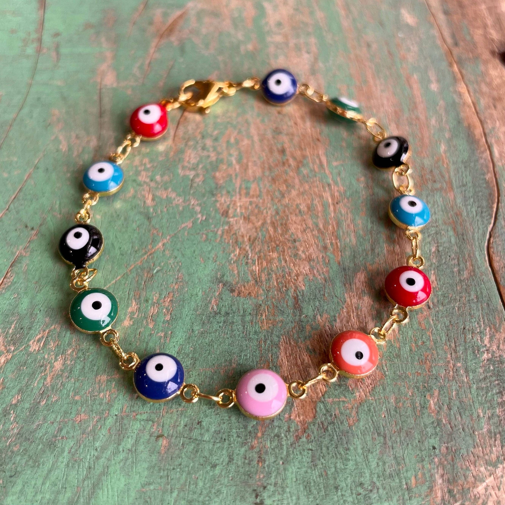 Gold Colorful Ojito Bracelet
