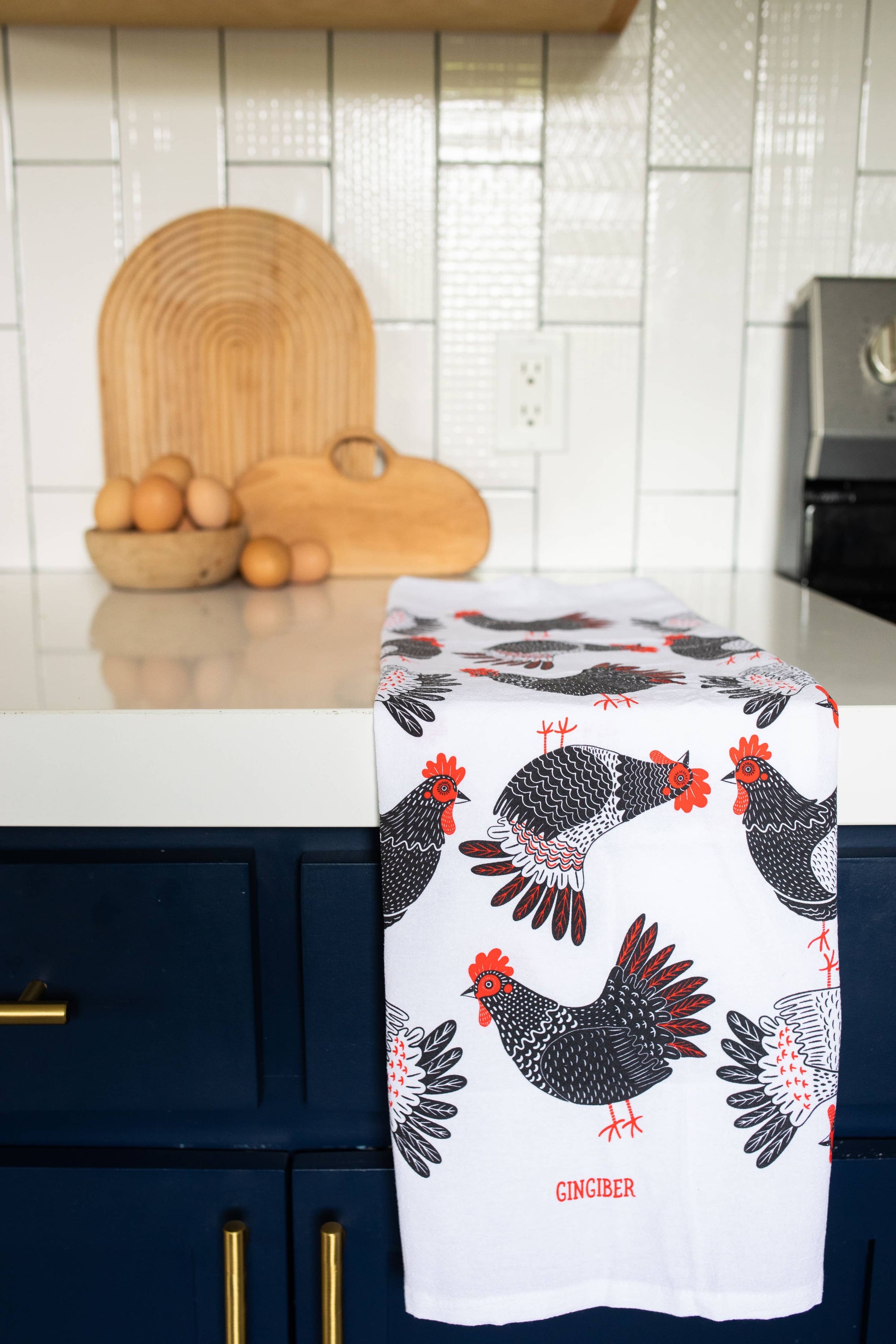 Chicken Tea Towel - Farmhouse Kitchen Towel Decor