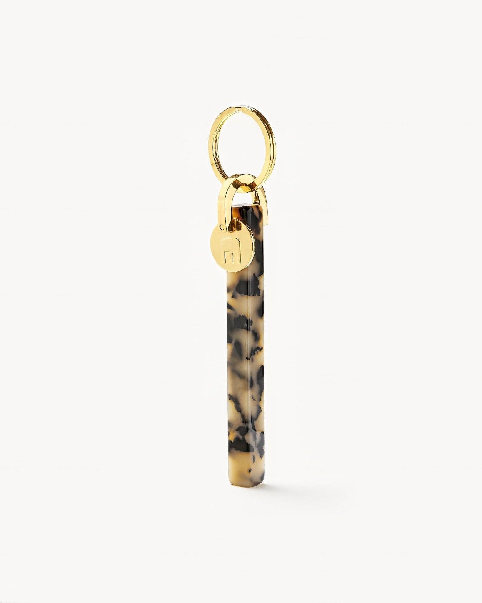 Blonde Tortoise & Gold Bar Keychain