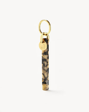 Blonde Tortoise & Gold Bar Keychain