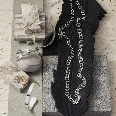 Long Silver Link Necklace