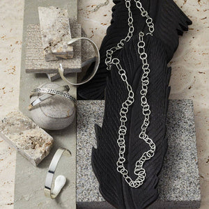 Long Silver Link Necklace