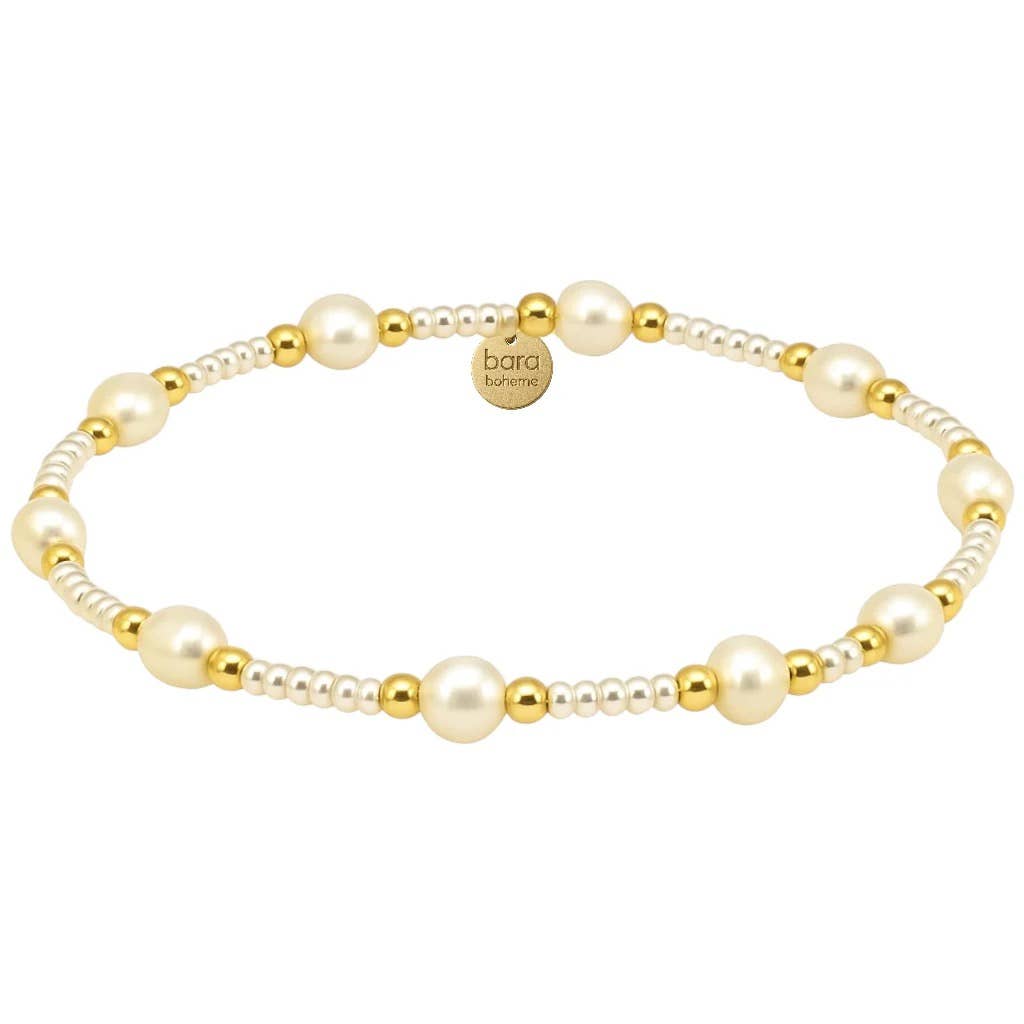 Claire Gold & Pearl Beaded Bracelet