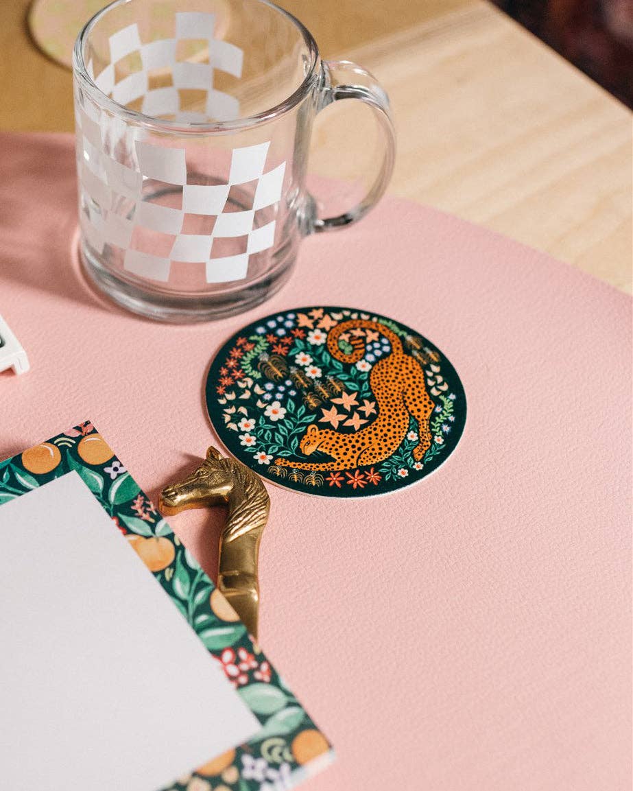Set of 4 Cheetah Reusable Coasters