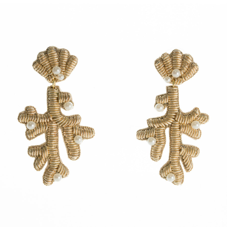 Capri Coral Earrings in Gold