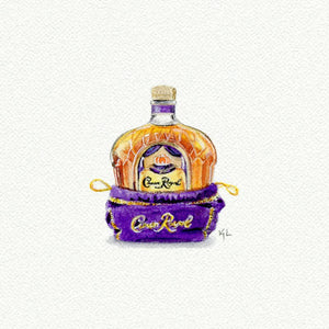 Crown Royal Miniature Watercolor Print