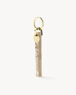 Sand Shell & Gold Bar Keychain