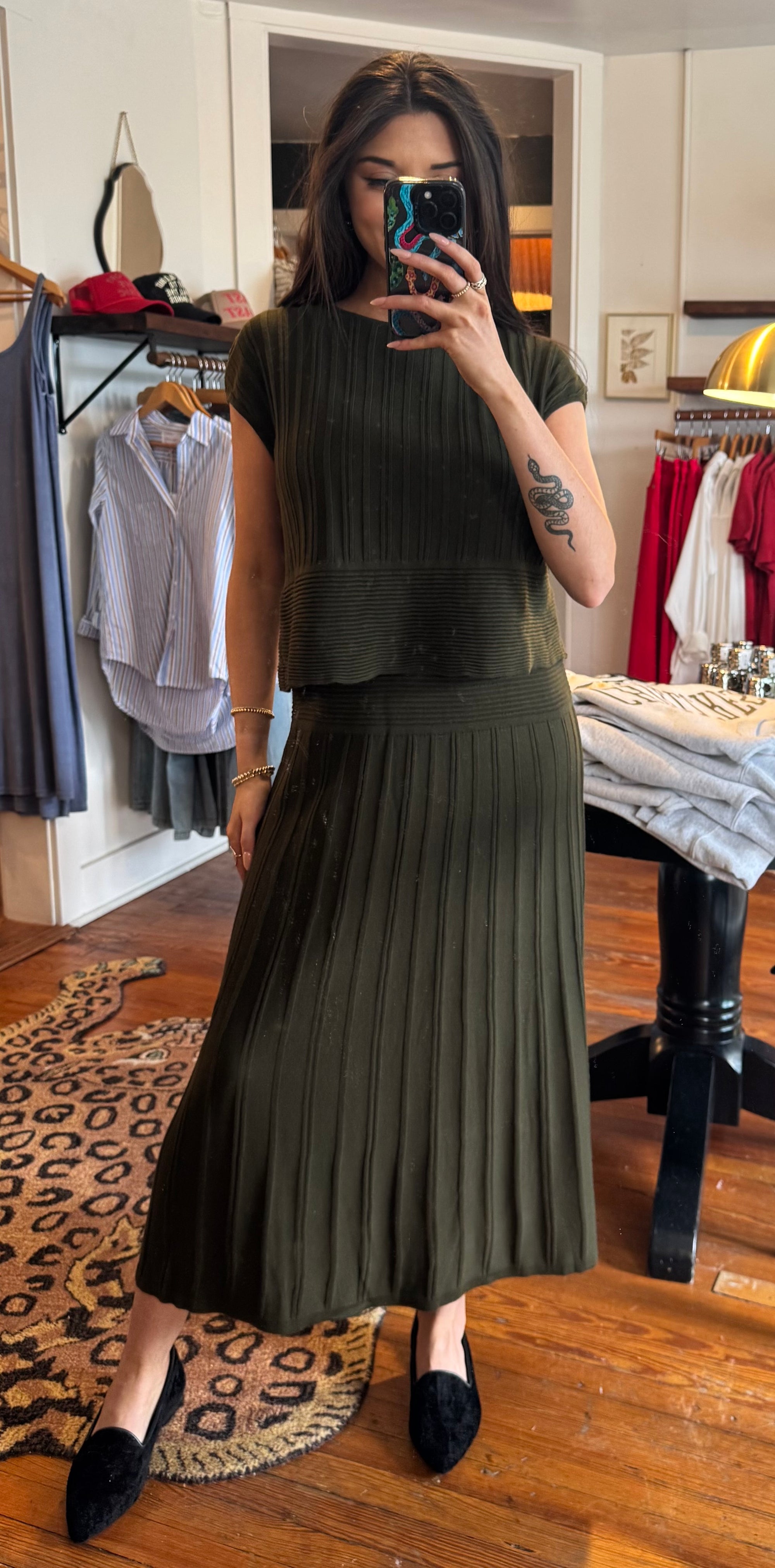 Olive Cap Sleeve Dress