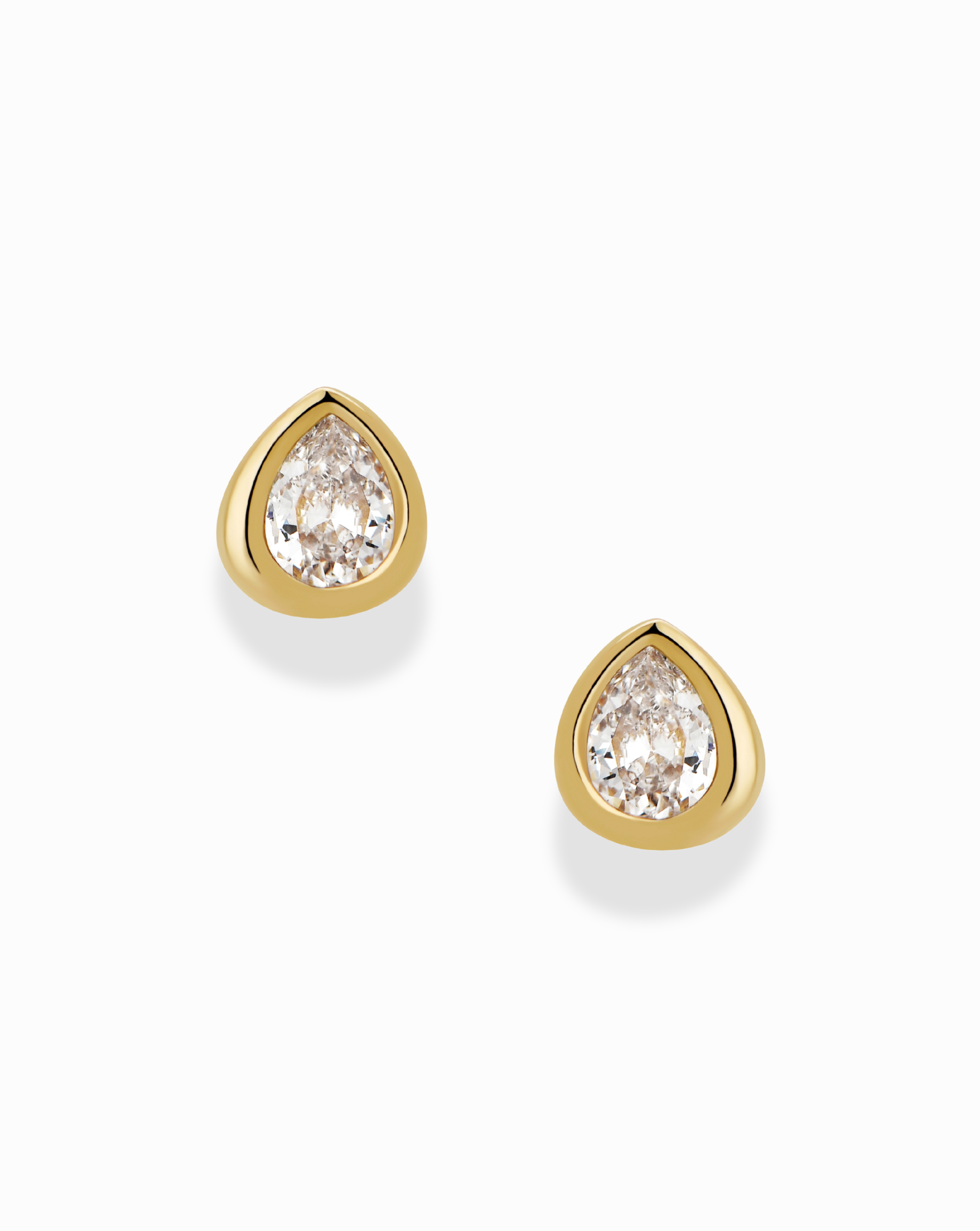 Joni Bezel Gold Studs