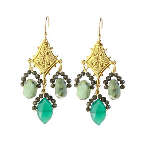 Tudor Earrings in Wicked Green