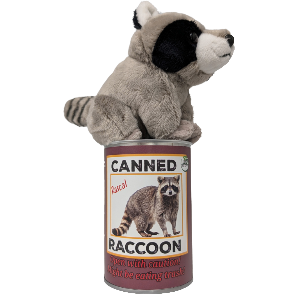 Canned Raccoon - Stuffed Animal