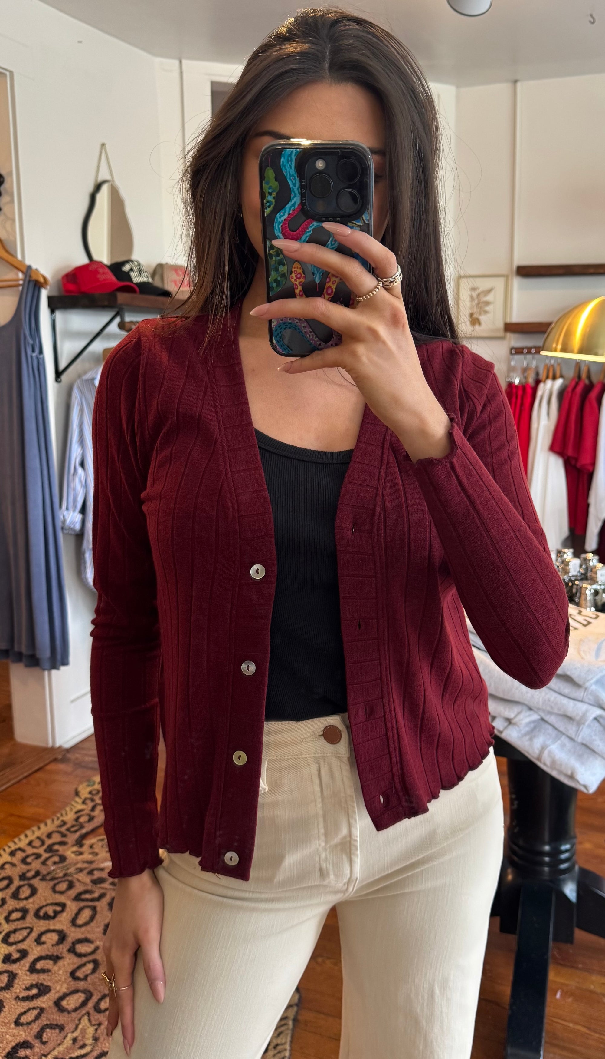 Bing Cherry Holland Cardigan Top