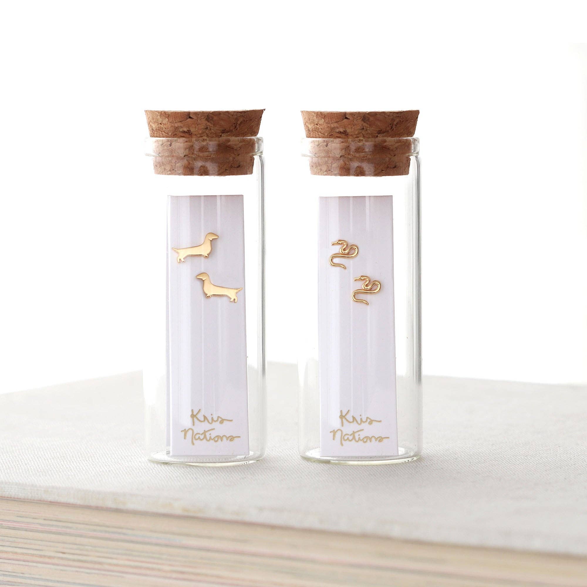 Gold Tiny Snake Studs
