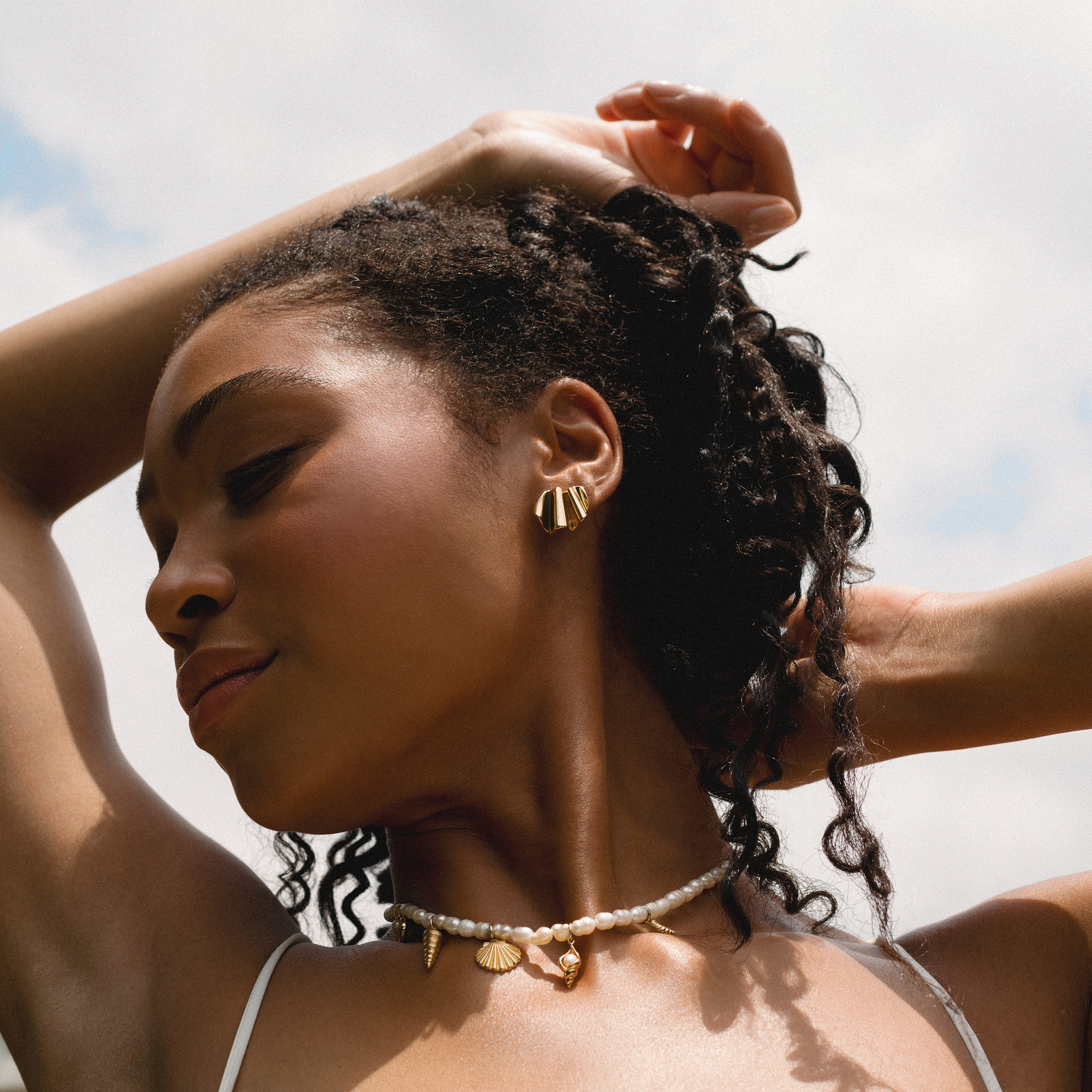 Gold Mari Statement Studs