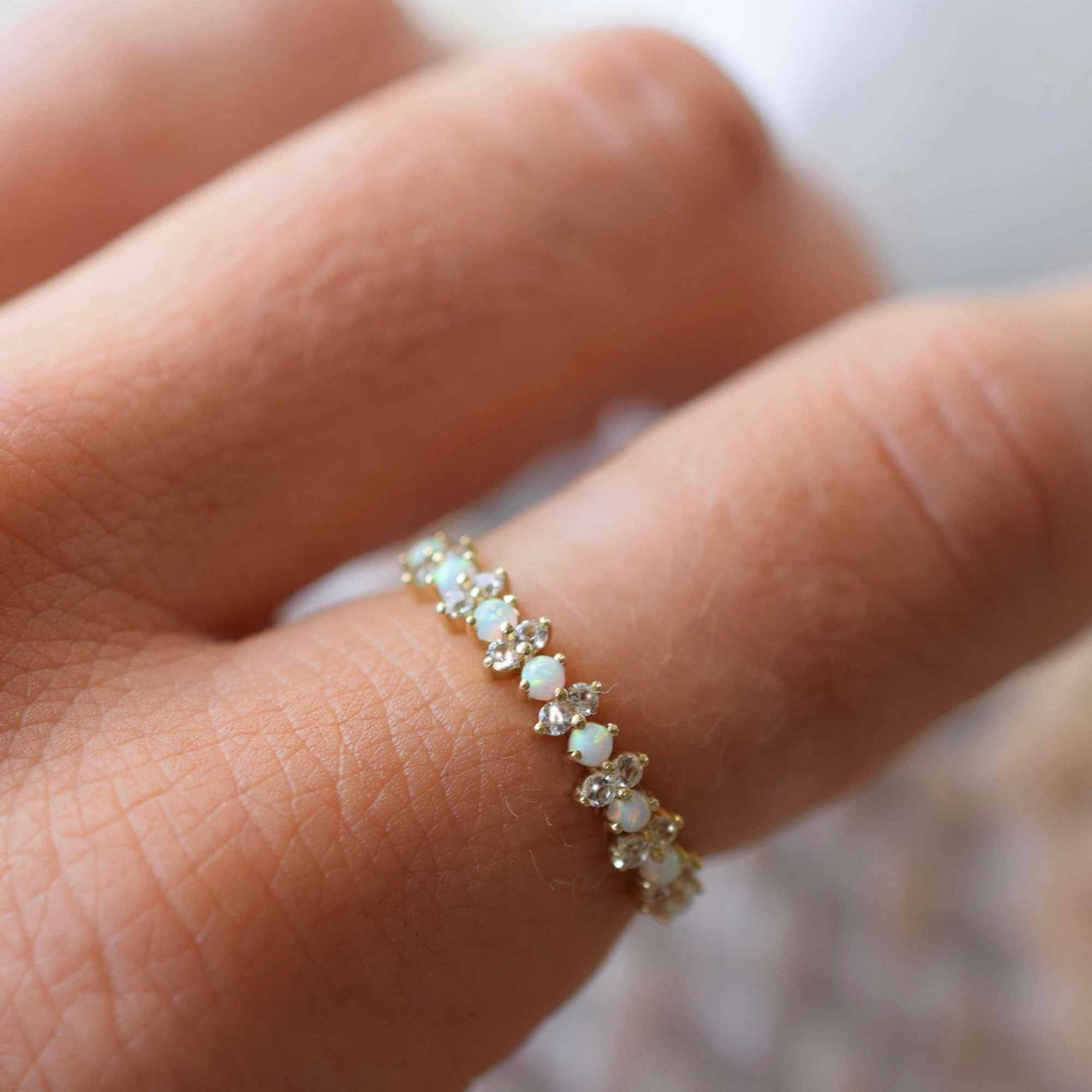 14kt Opal & Sapphire Pia Band - Box Turtle