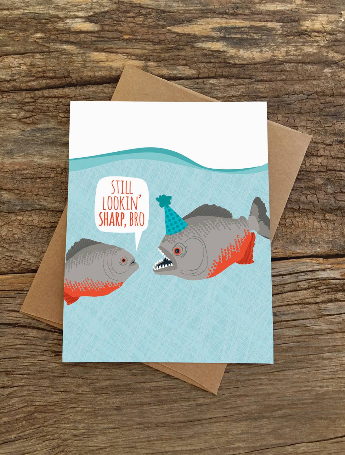Lookin' Sharp Piranhas Birthday Card