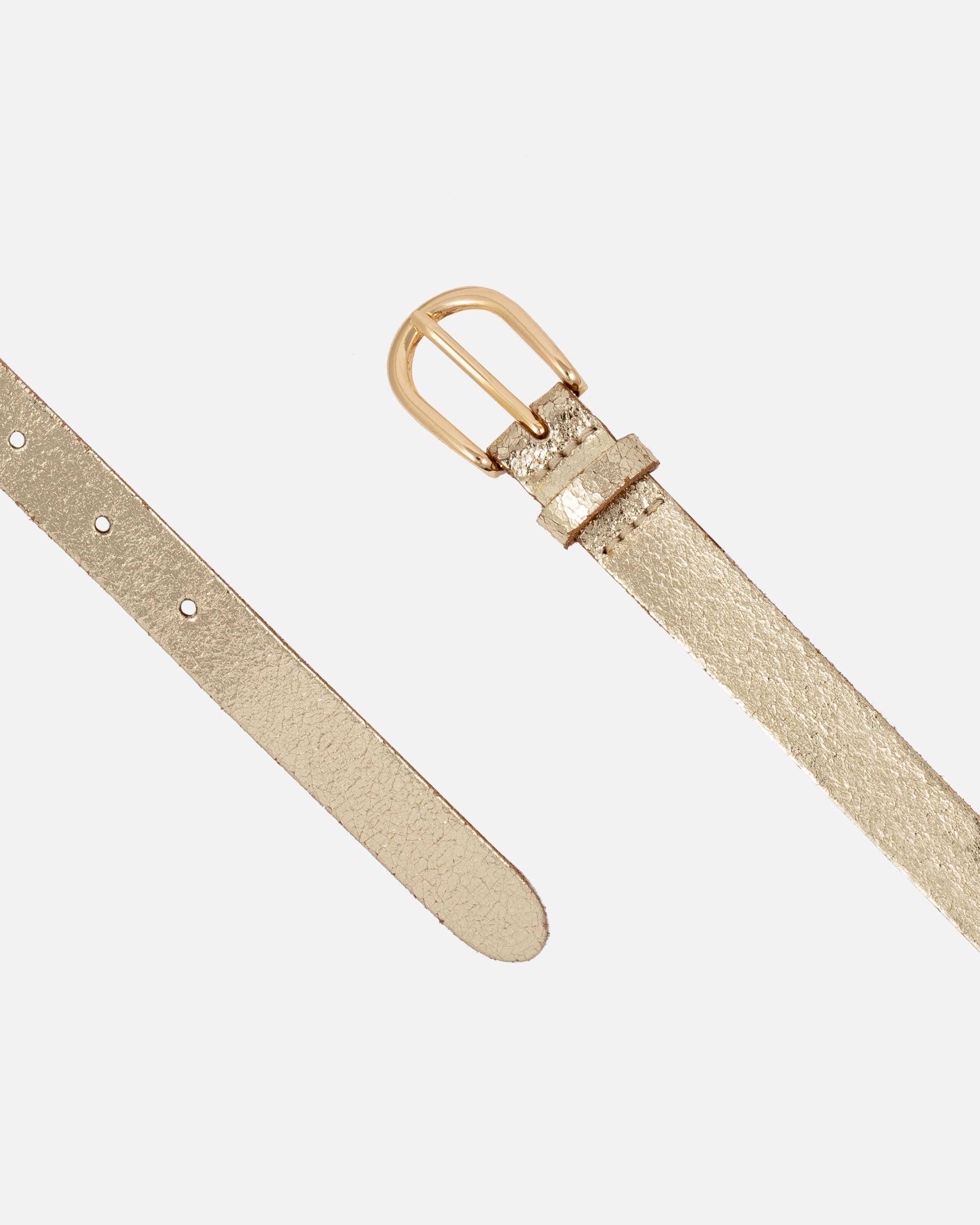Eva - Metallic Skinny Leather Belt