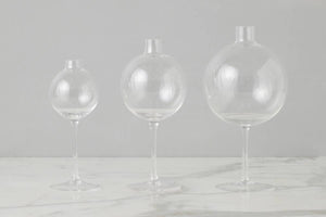 Clear Wine Glass Shaped Flower Vase, Medium
