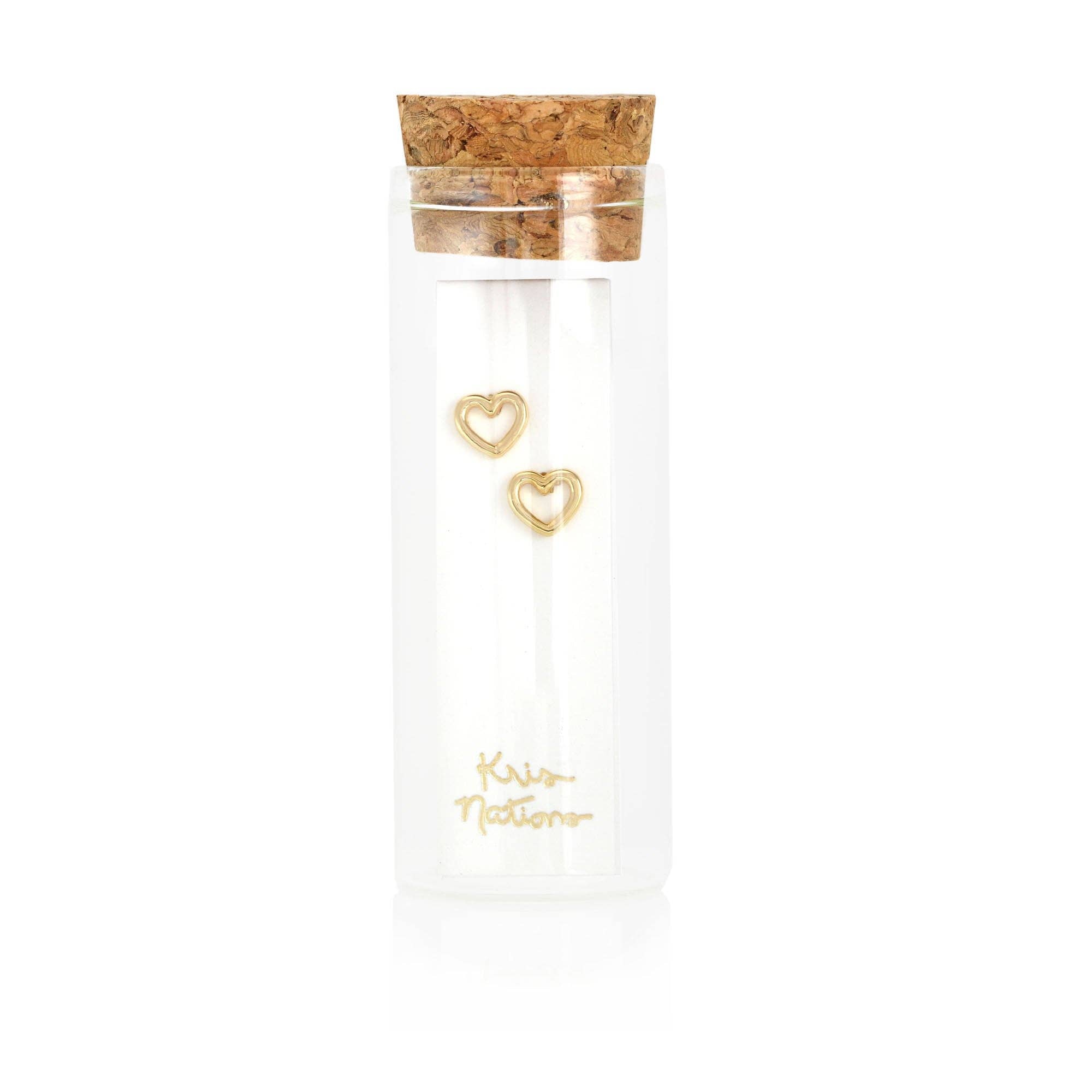 Gold Heart Outline Studs