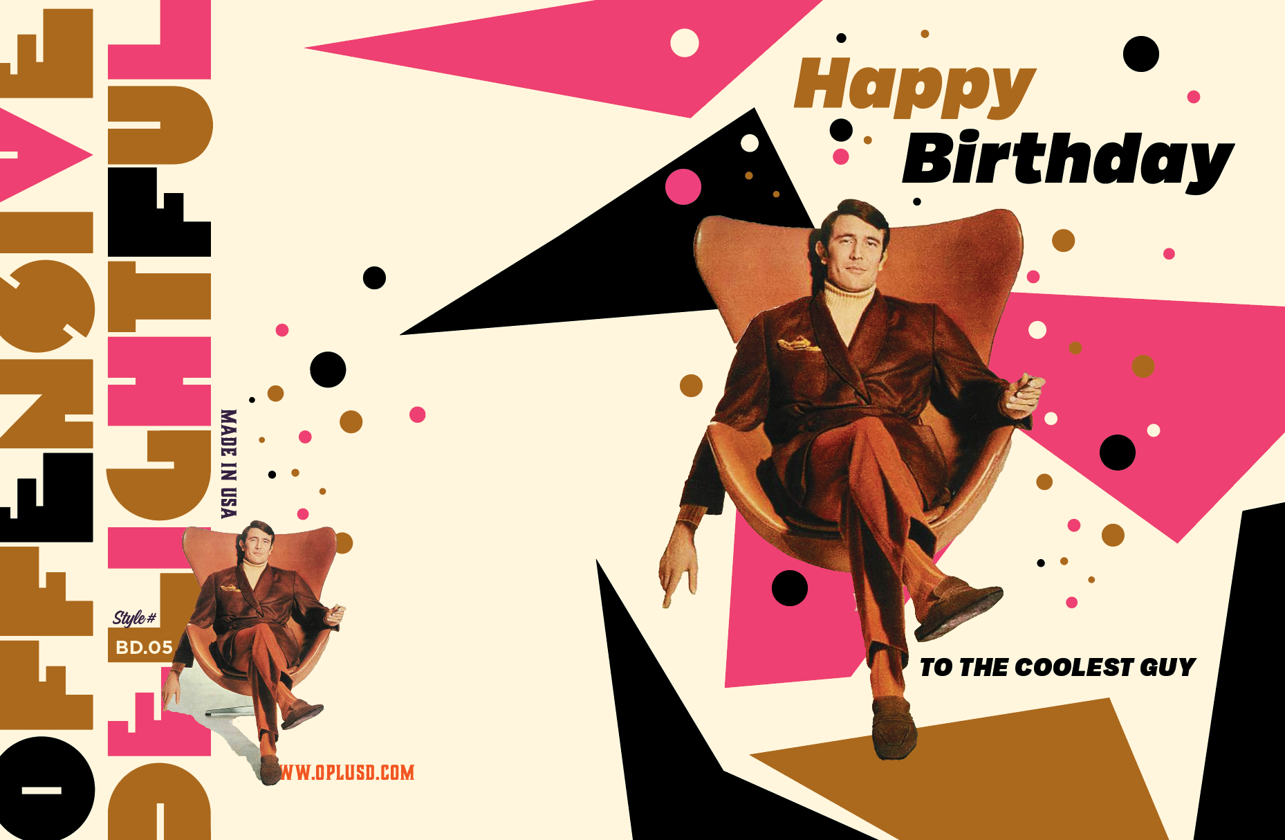 Coolest Guy Midcentury Birthday Card