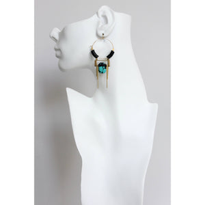 Art Deco Turquoise Hoops