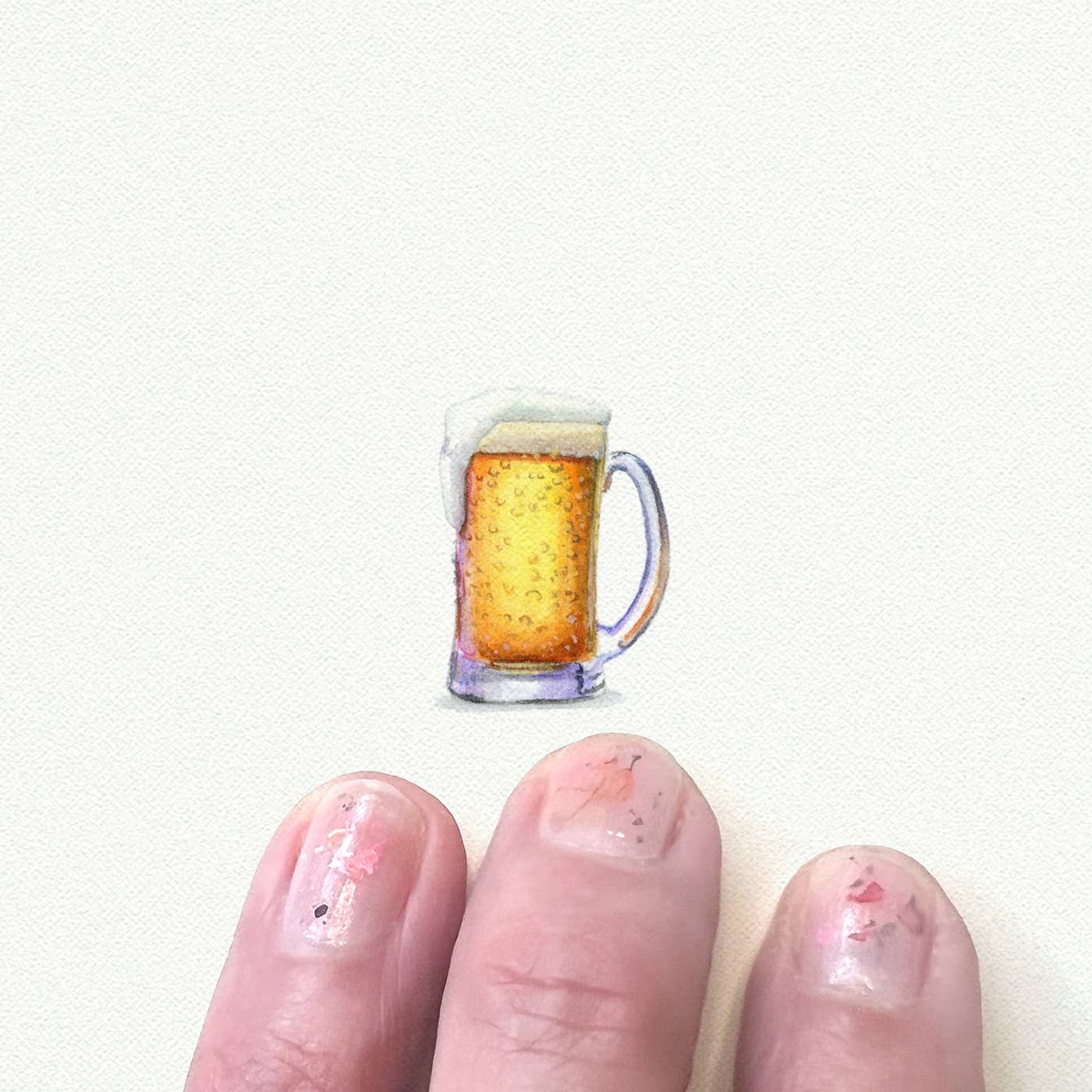 Beer Mug Miniature Watercolor Print