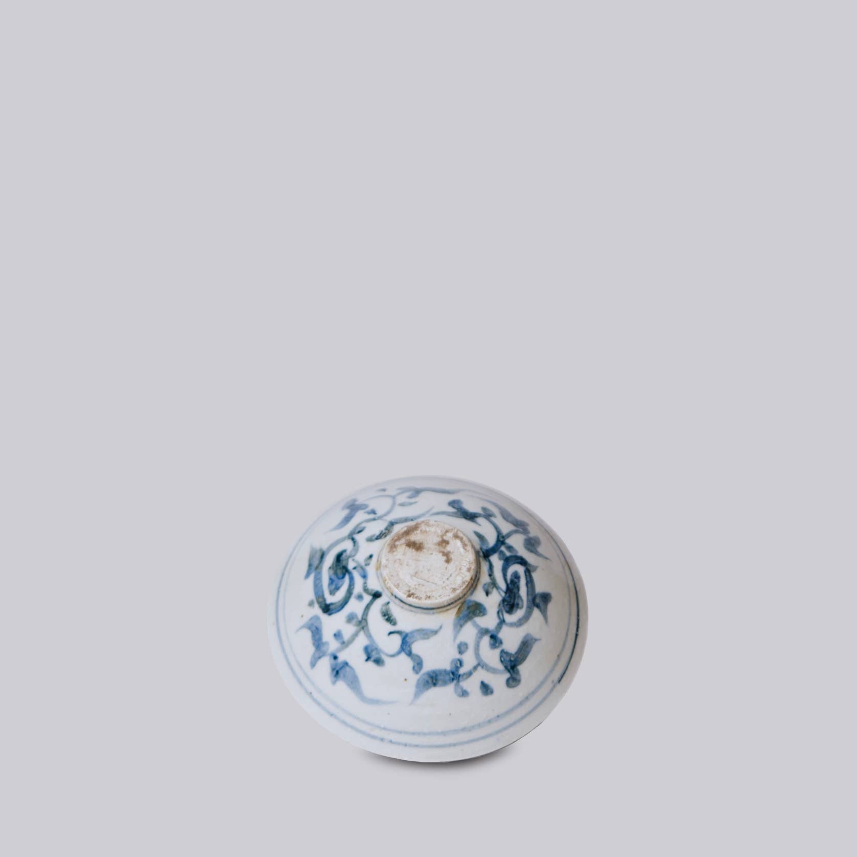 Blue &amp; White Porcelain Peony Conical Bowl
