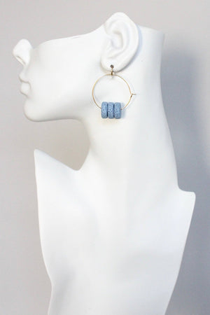 Lava Bead Hoop Earrings