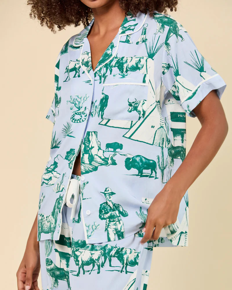 Blue Hunter Marfa Toile Pajama Pants Set
